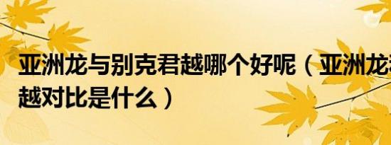 亚洲龙与别克君越哪个好呢（亚洲龙和别克君越对比是什么）