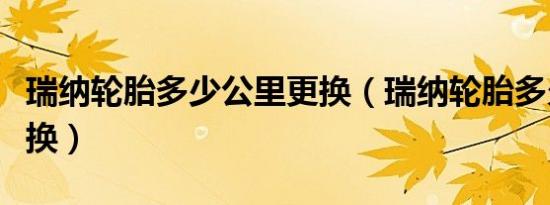 瑞纳轮胎多少公里更换（瑞纳轮胎多久需要更换）