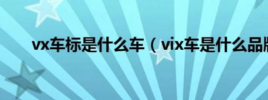 vx车标是什么车（vix车是什么品牌）