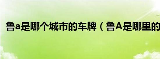 鲁a是哪个城市的车牌（鲁A是哪里的车牌）