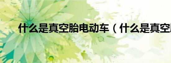 什么是真空胎电动车（什么是真空胎）
