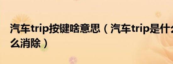 汽车trip按键啥意思（汽车trip是什么意思怎么消除）