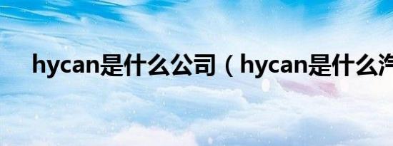 hycan是什么公司（hycan是什么汽车）