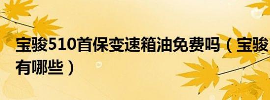 宝骏510首保变速箱油免费吗（宝骏510二保有哪些）