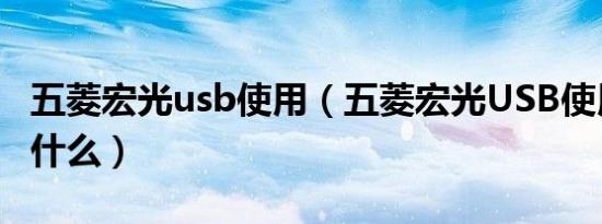 五菱宏光usb使用（五菱宏光USB使用教程是什么）