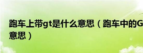 跑车上带gt是什么意思（跑车中的GT是什么意思）