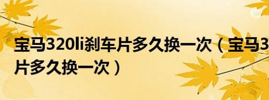 宝马320li刹车片多久换一次（宝马320li刹车片多久换一次）