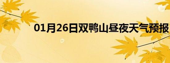 01月26日双鸭山昼夜天气预报