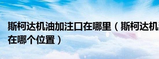 斯柯达机油加注口在哪里（斯柯达机油加注口在哪个位置）