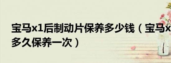 宝马x1后制动片保养多少钱（宝马x1新能源多久保养一次）