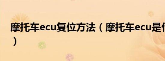 摩托车ecu复位方法（摩托车ecu是什么意思）