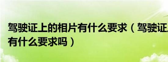 驾驶证上的相片有什么要求（驾驶证上的照片有什么要求吗）