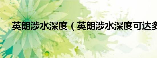 英朗涉水深度（英朗涉水深度可达多少）