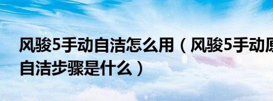 风骏5手动自洁怎么用（风骏5手动原地排气自洁步骤是什么）