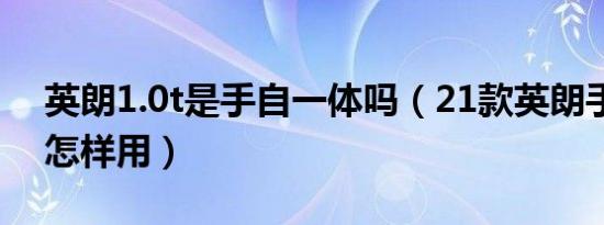 英朗1.0t是手自一体吗（21款英朗手自一体怎样用）