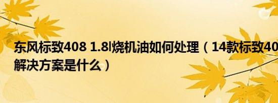 东风标致408 1.8l烧机油如何处理（14款标致408烧机油的解决方案是什么）