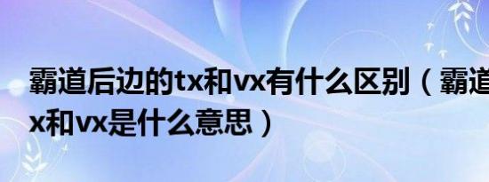 霸道后边的tx和vx有什么区别（霸道后面的tx和vx是什么意思）