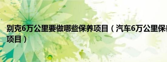 别克6万公里要做哪些保养项目（汽车6万公里保养都做哪些项目）