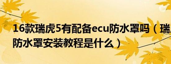 16款瑞虎5有配备ecu防水罩吗（瑞虎5ECU防水罩安装教程是什么）