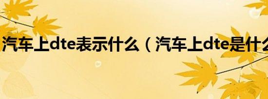 汽车上dte表示什么（汽车上dte是什么意思）