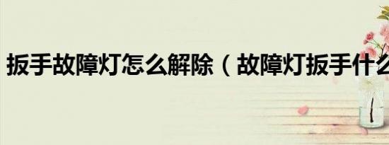 扳手故障灯怎么解除（故障灯扳手什么意思）