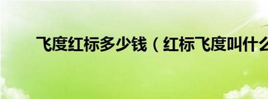 飞度红标多少钱（红标飞度叫什么）