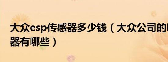 大众esp传感器多少钱（大众公司的ESP传感器有哪些）