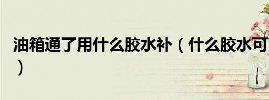 油箱通了用什么胶水补（什么胶水可以补油箱）