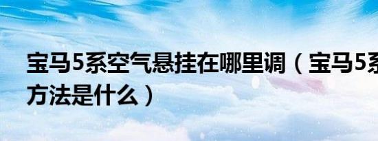 宝马5系空气悬挂在哪里调（宝马5系排空气方法是什么）