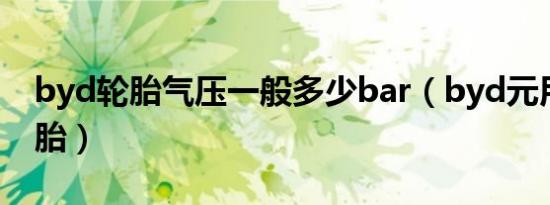 byd轮胎气压一般多少bar（byd元用什么轮胎）