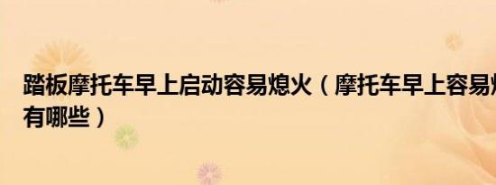 踏板摩托车早上启动容易熄火（摩托车早上容易熄火的原因有哪些）