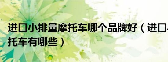 进口小排量摩托车哪个品牌好（进口小排量摩托车有哪些）
