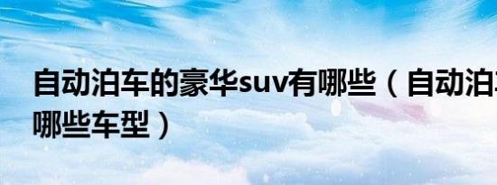 自动泊车的豪华suv有哪些（自动泊车suv有哪些车型）