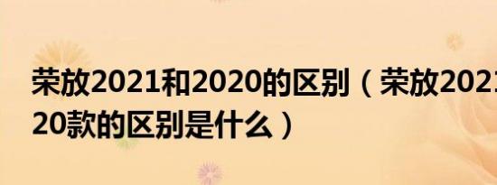 荣放2021和2020的区别（荣放2021款与2020款的区别是什么）