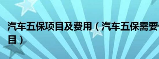 汽车五保项目及费用（汽车五保需要做哪些项目）