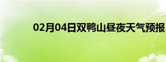 02月04日双鸭山昼夜天气预报