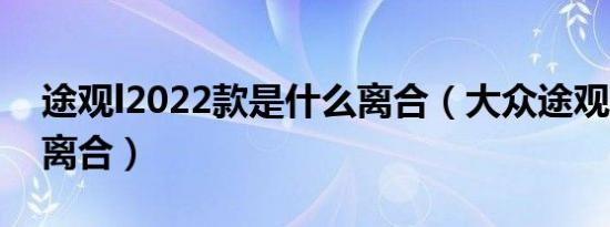 途观l2022款是什么离合（大众途观L是什么离合）