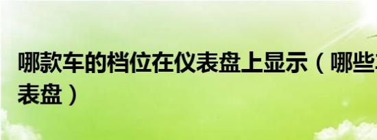 哪款车的档位在仪表盘上显示（哪些车有双仪表盘）