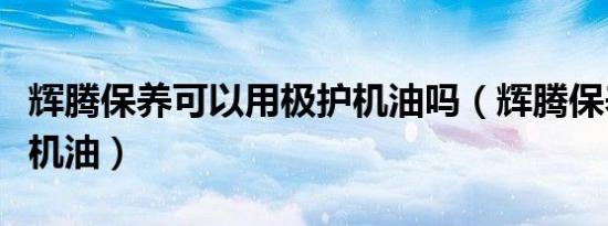 辉腾保养可以用极护机油吗（辉腾保养用什么机油）
