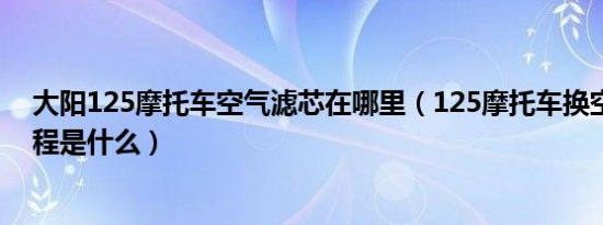 大阳125摩托车空气滤芯在哪里（125摩托车换空气滤芯教程是什么）