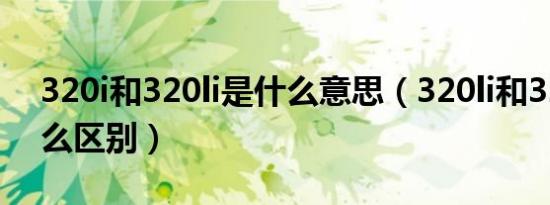 320i和320li是什么意思（320li和320i有什么区别）