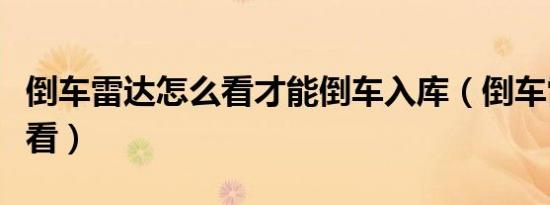 倒车雷达怎么看才能倒车入库（倒车雷达怎么看）