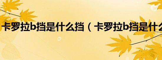 卡罗拉b挡是什么挡（卡罗拉b挡是什么意思）