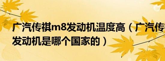 广汽传祺m8发动机温度高（广汽传祺m8的发动机是哪个国家的）