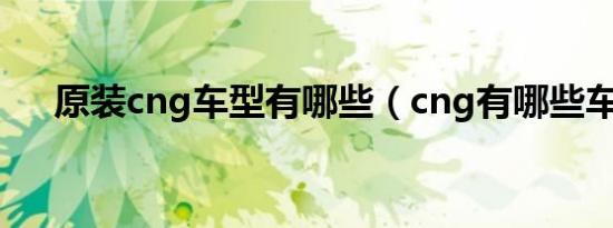 原装cng车型有哪些（cng有哪些车型）