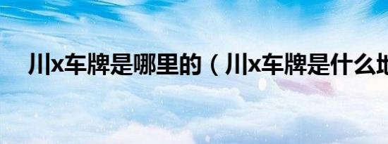 川x车牌是哪里的（川x车牌是什么地方）