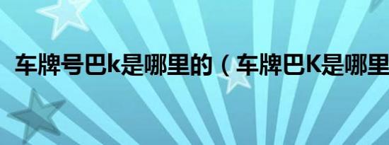 车牌号巴k是哪里的（车牌巴K是哪里的车）