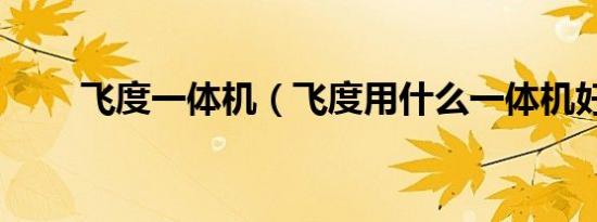 飞度一体机（飞度用什么一体机好）