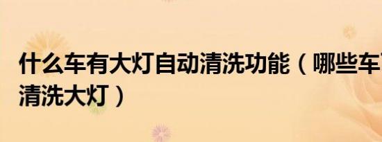 什么车有大灯自动清洗功能（哪些车可以自动清洗大灯）