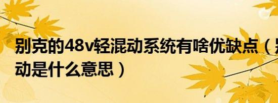 别克的48v轻混动系统有啥优缺点（别克轻混动是什么意思）